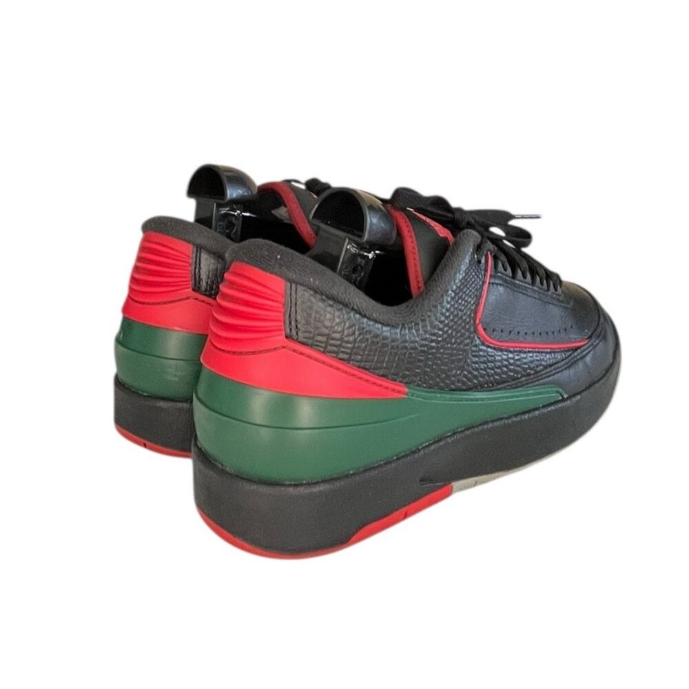Mens Air Jordan 2 Retro Low 'Christmas' Basketball Sneakers Size 8 Black Green - Picture 4 of 6
